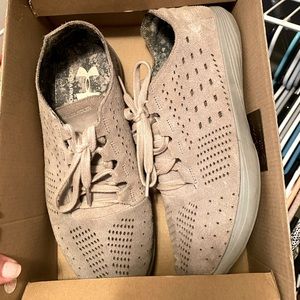 Under Armor grey suede sneakers